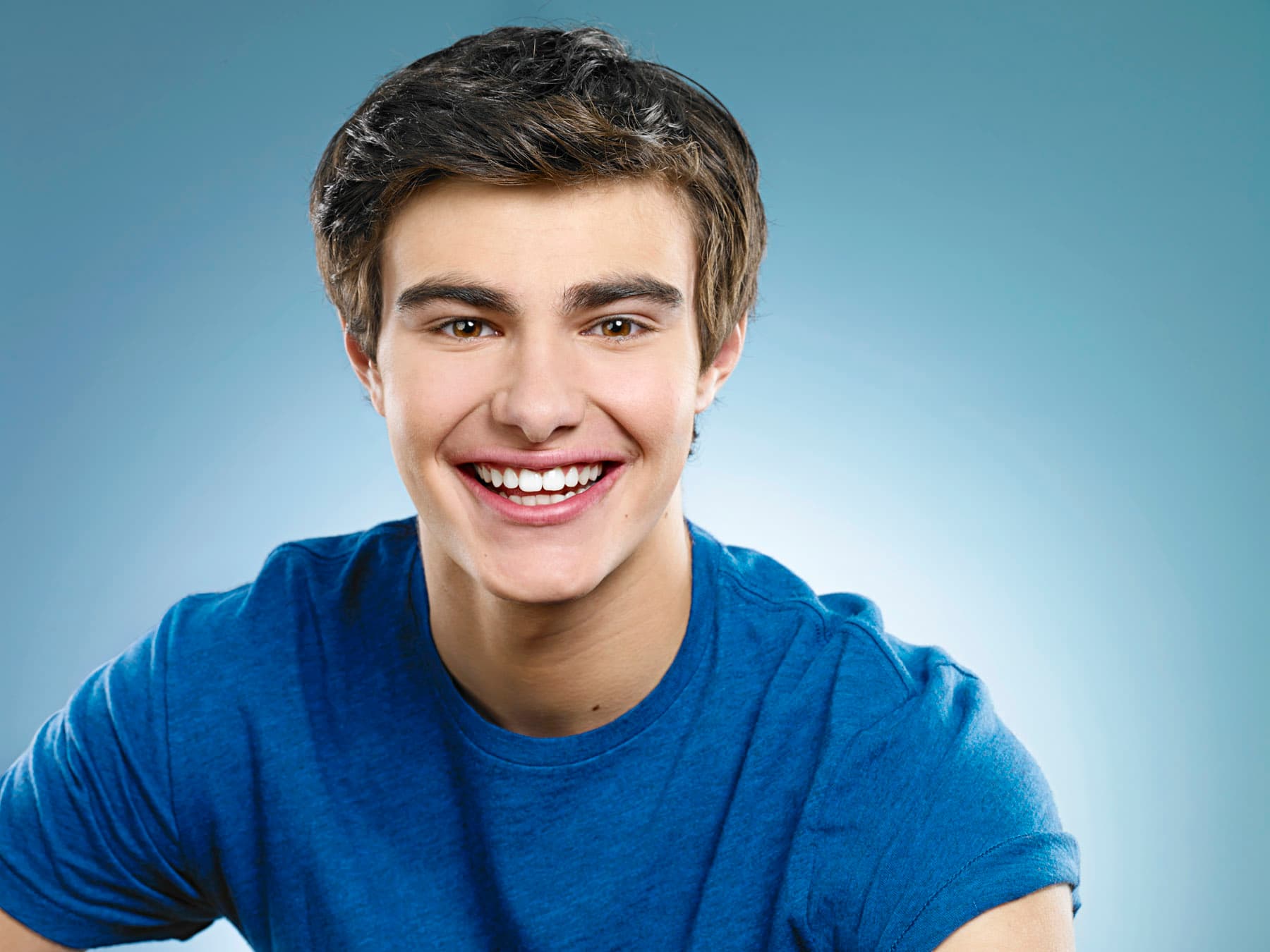 Boy smiling with braces